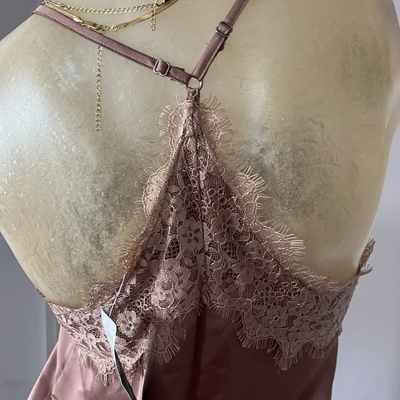 BNWT Abercrombie & Fitch Lace Trim Satin Bodysuit - Picture 5 of 7